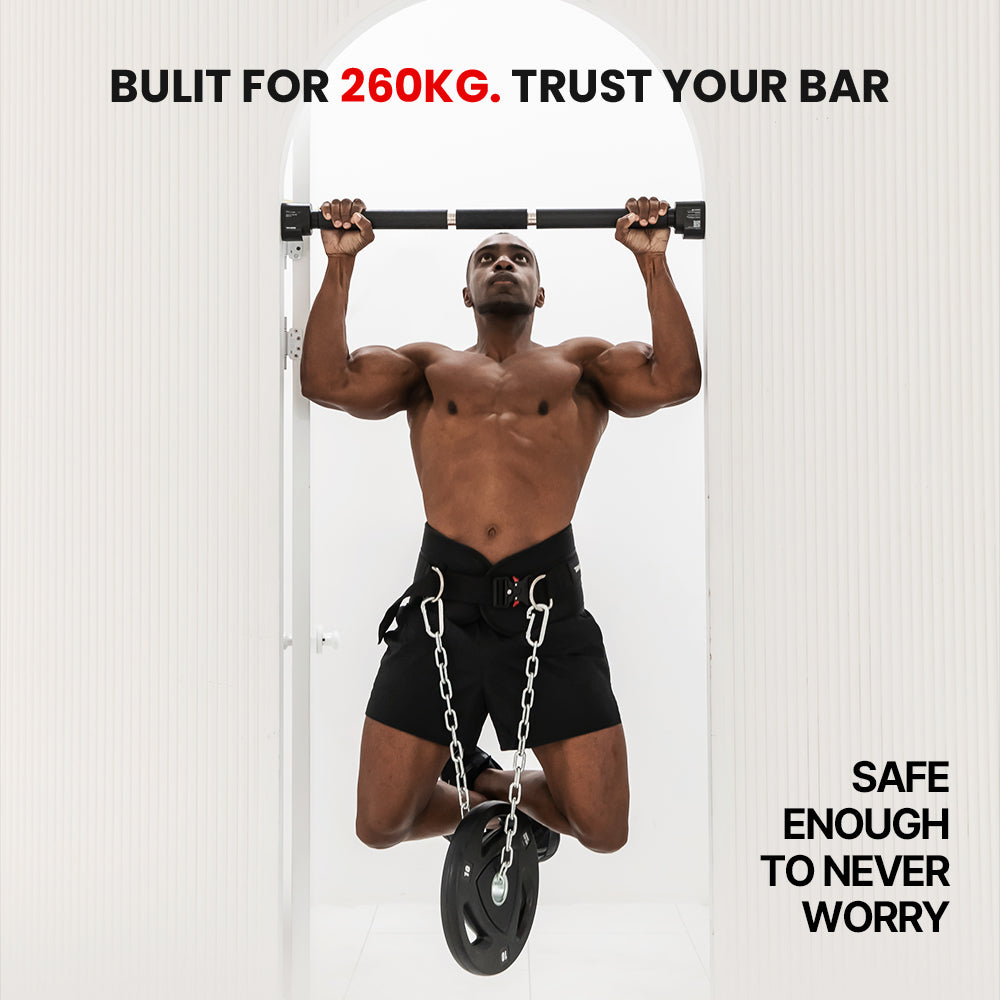 TB7: Widest Grip Doorframe Pull-Up Bar for Max Performance & Shoulder Safety | Tool-Free Install